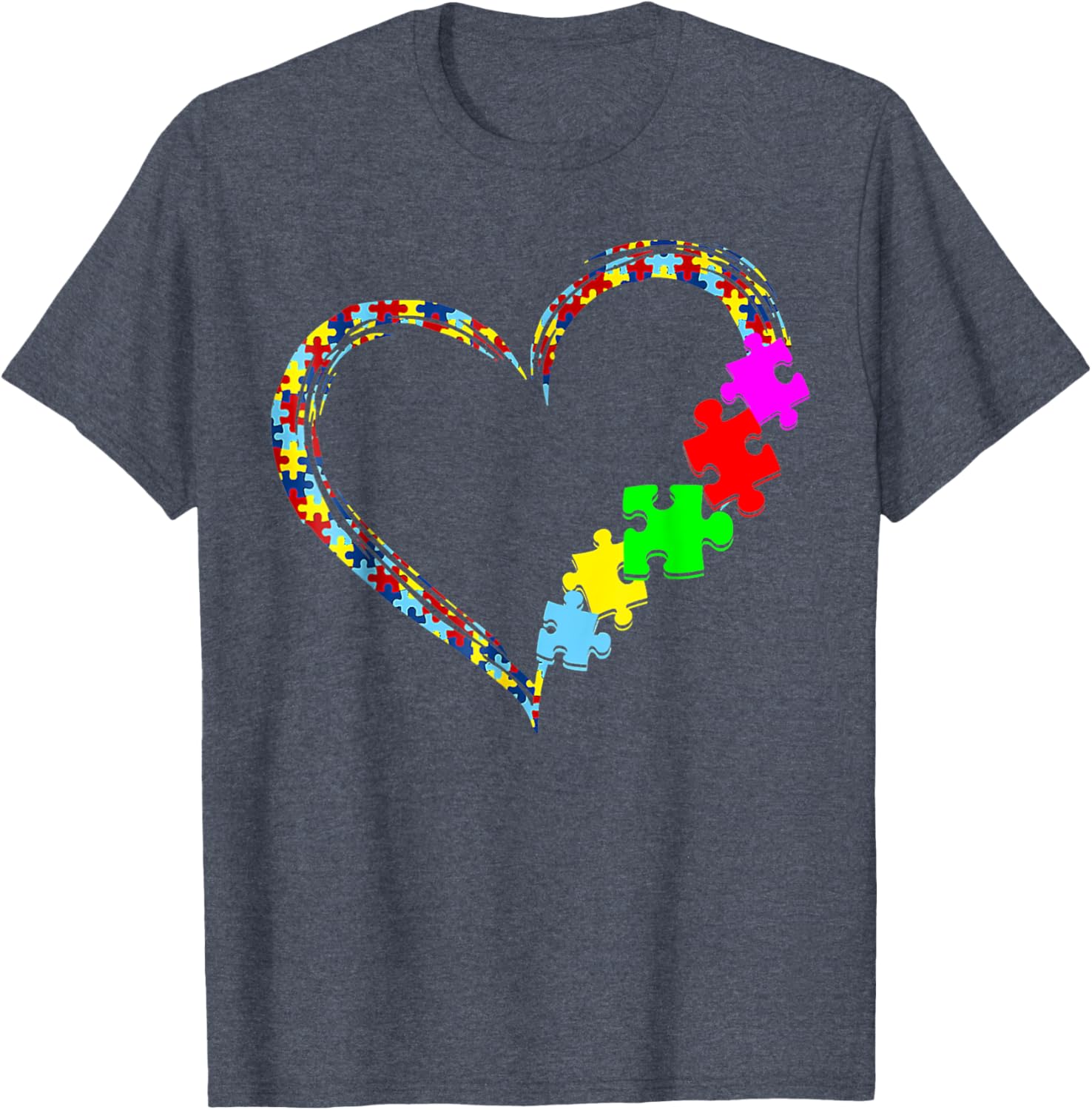 Autism Awareness Love Heart Puzzle Piece Gift Men Women