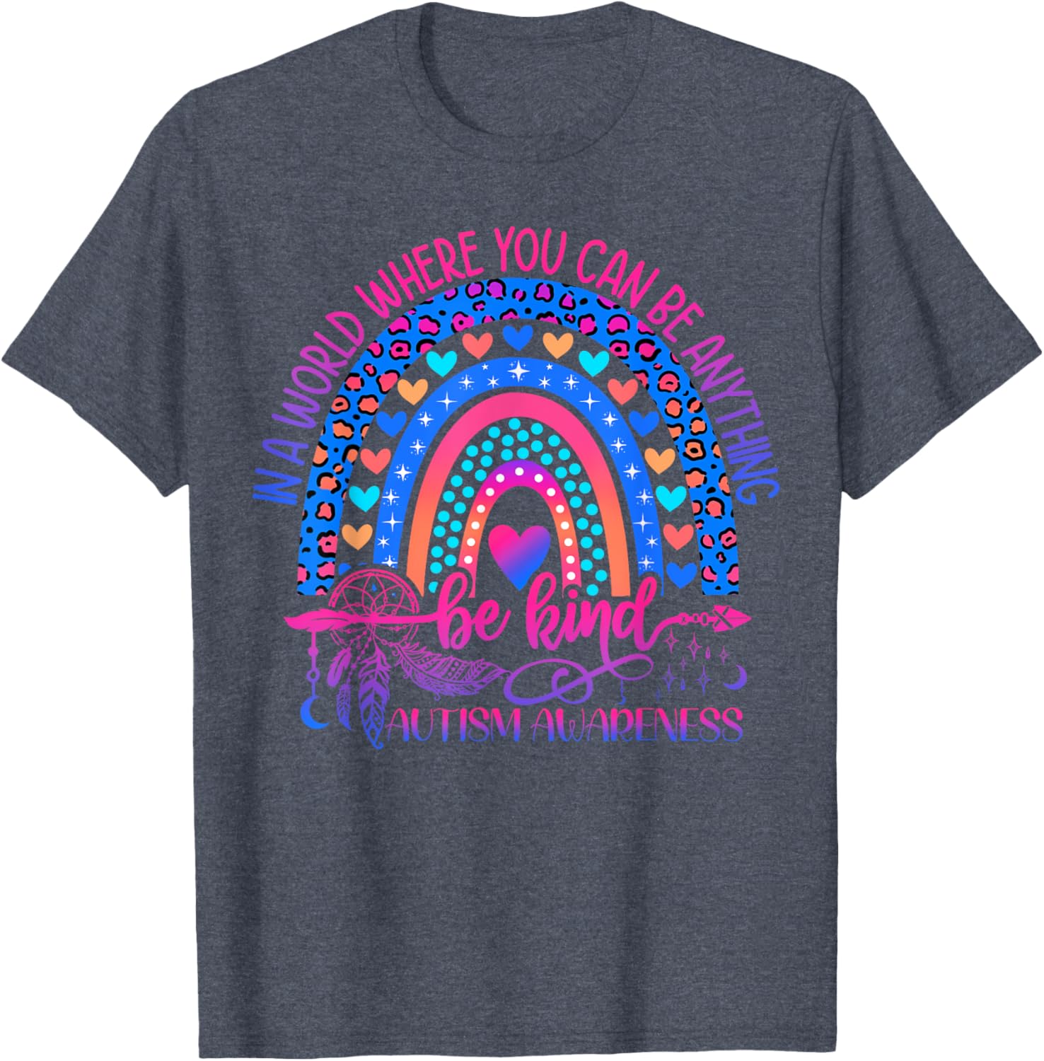 Autism Awareness Be Kind Leopard Rainbow Choose Kindness