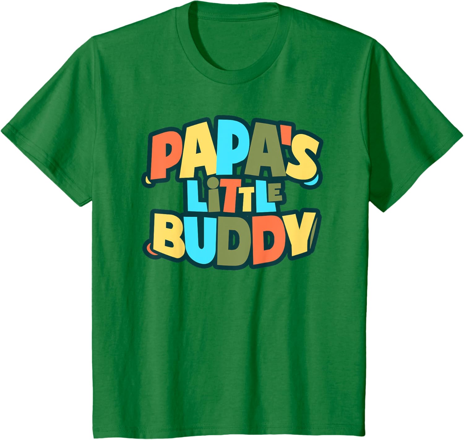 Kids Papa's Little Buddy Shirt Cute Toddlers Fathers Day Outfit