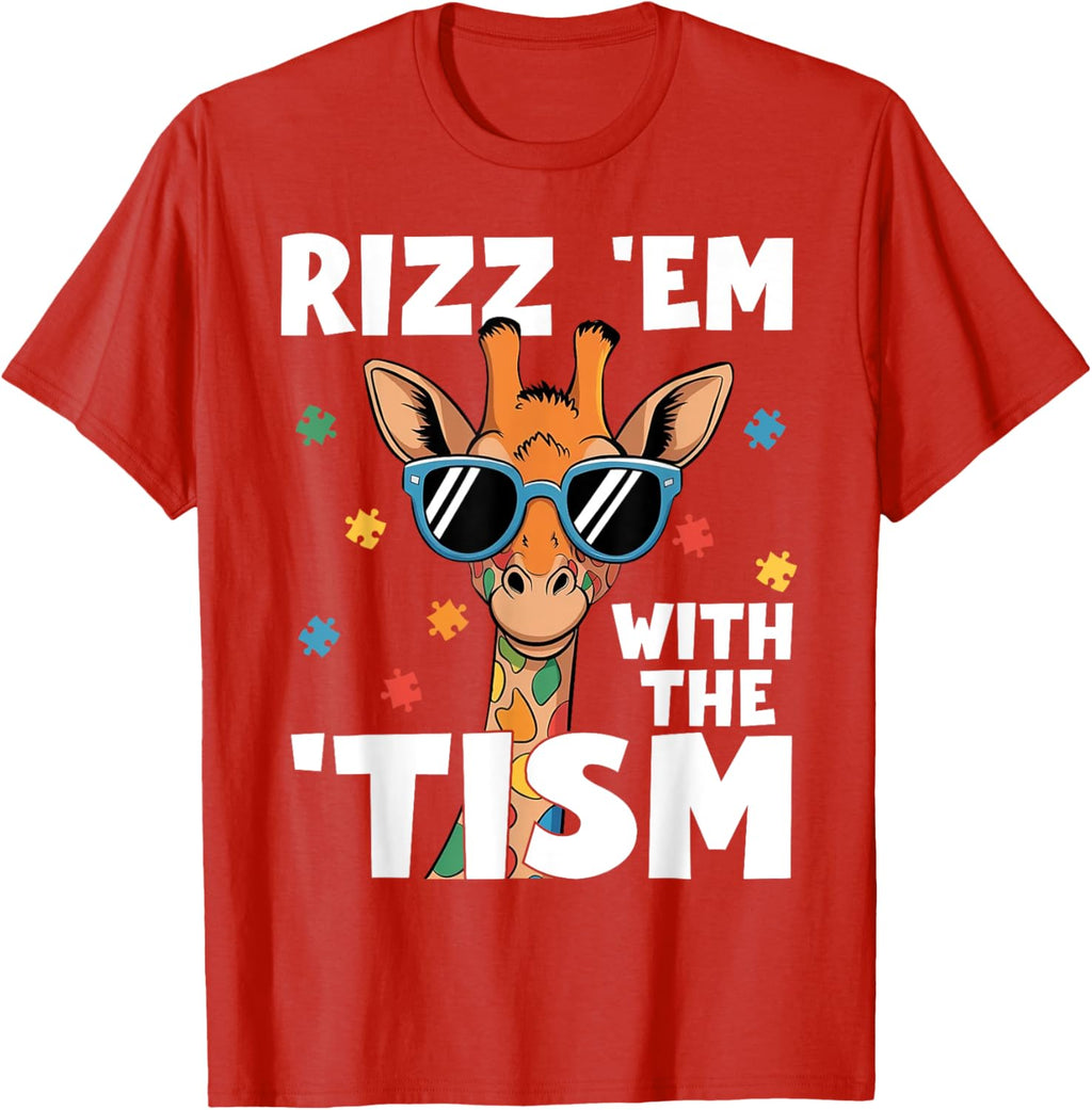 Rizz em with the tism Autism Giraffe Funny Autism Awareness