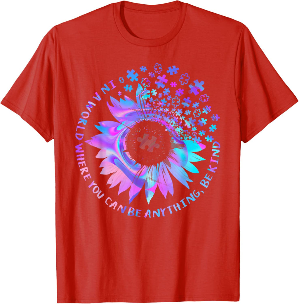 Be Kind Autism Awareness Kindness Sunflower Tie Dye Puzzle