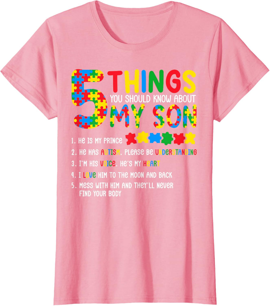 Autism Awareness Shirt 5 Things You Should Know About My Son