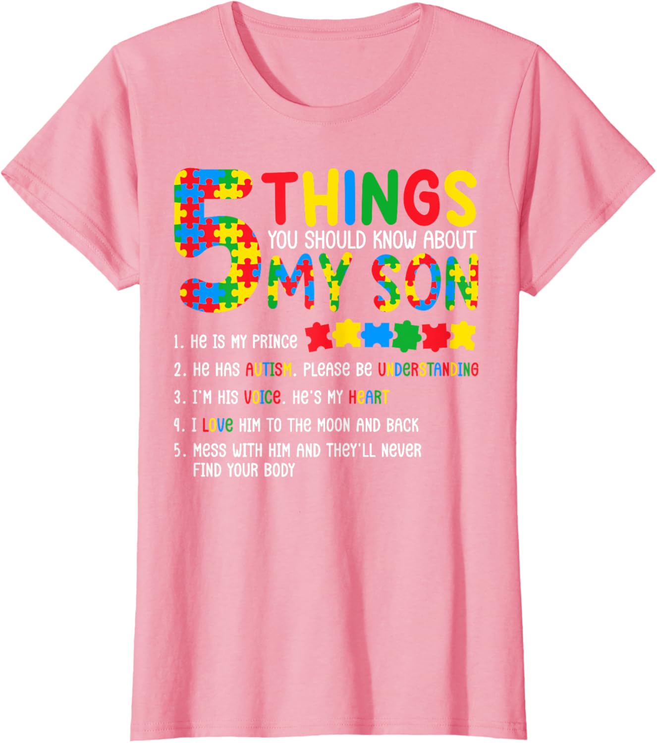 Autism Awareness Shirt 5 Things You Should Know About My Son