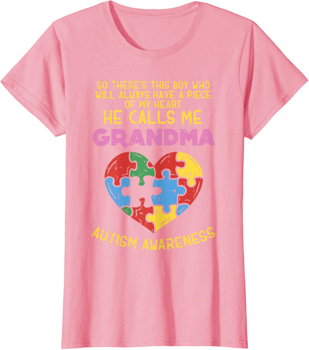Grandma Autism Awareness Shirt Austistic Boy Piece My Heart