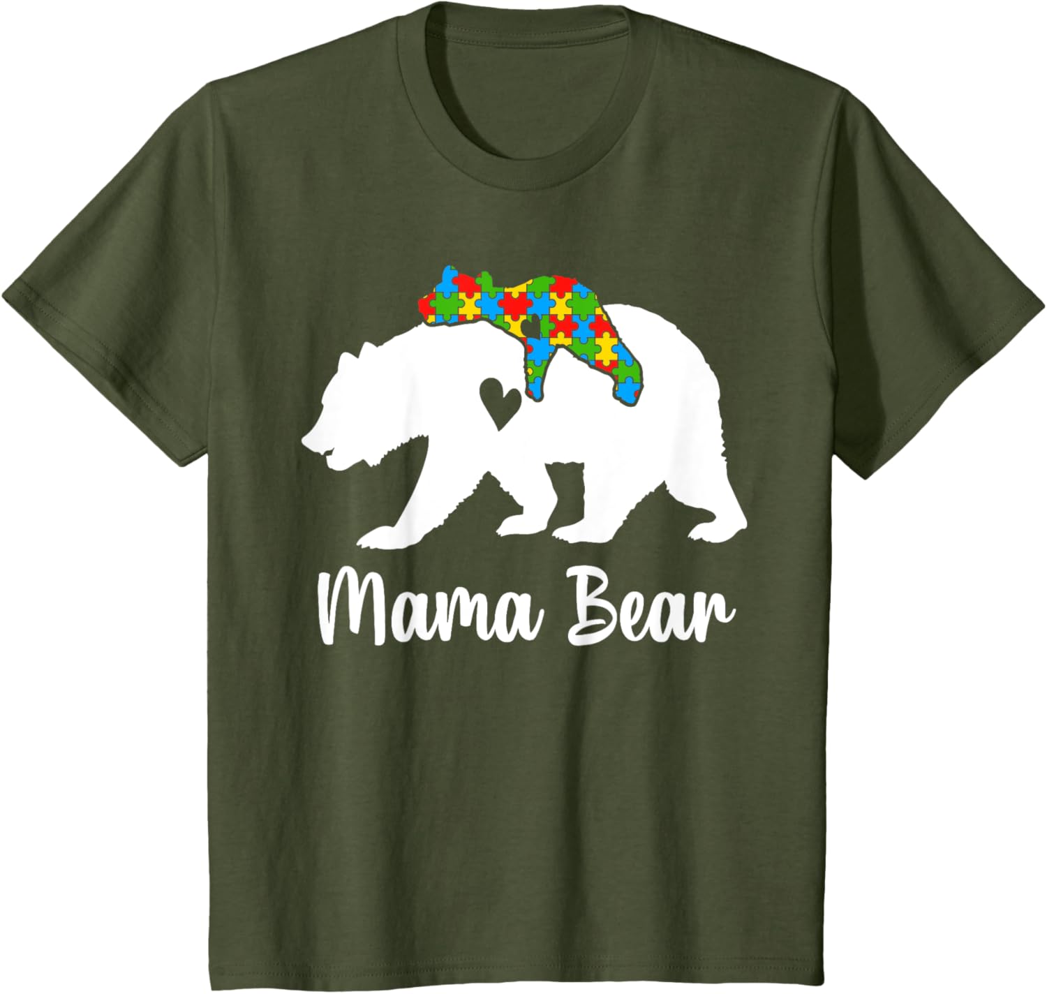 Mama Bear Love Support Autism Awareness Bear Family