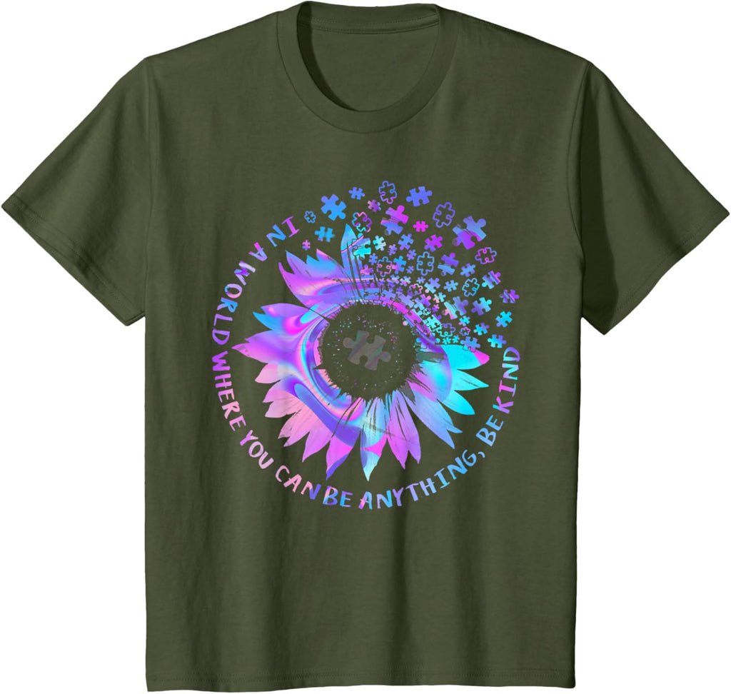 Be Kind Autism Awareness Kindness Sunflower Tie Dye Puzzle