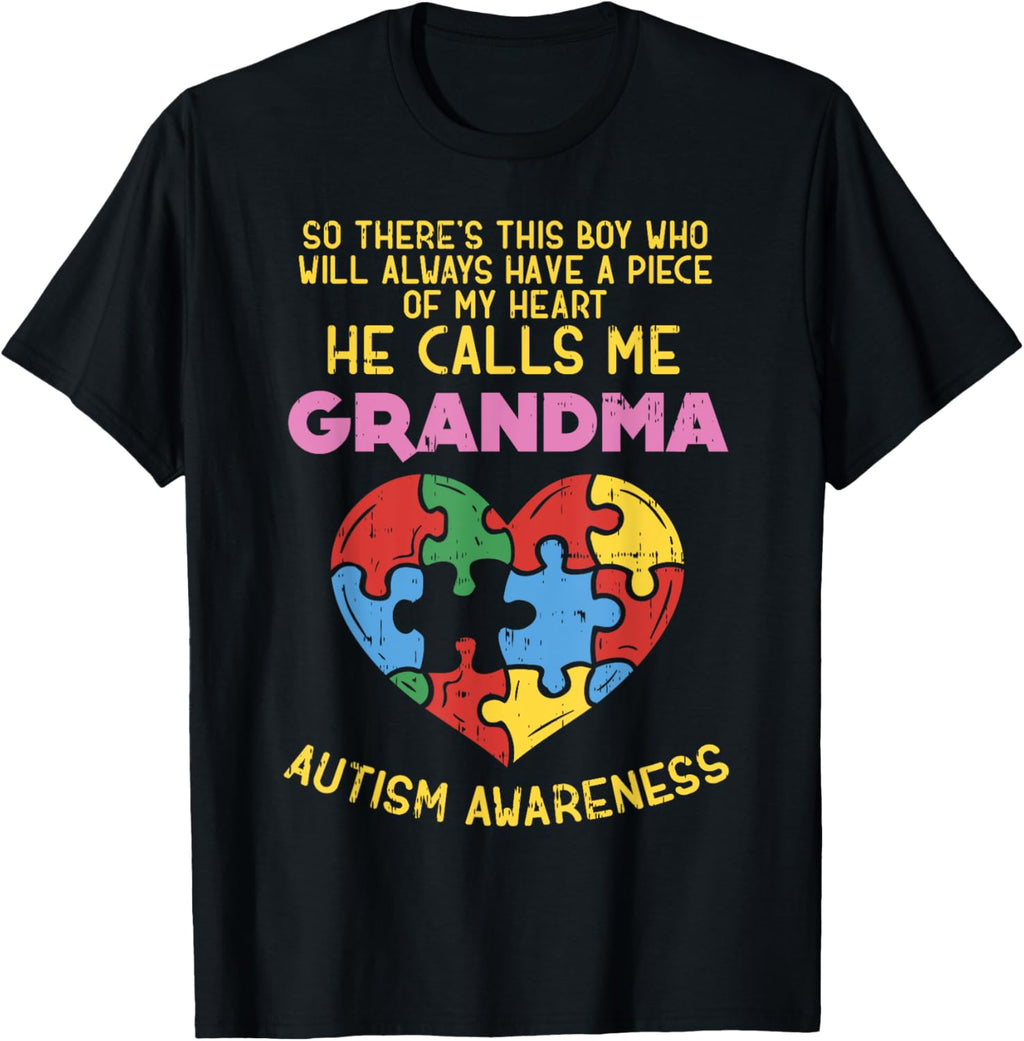 Grandma Autism Awareness Shirt Austistic Boy Piece My Heart