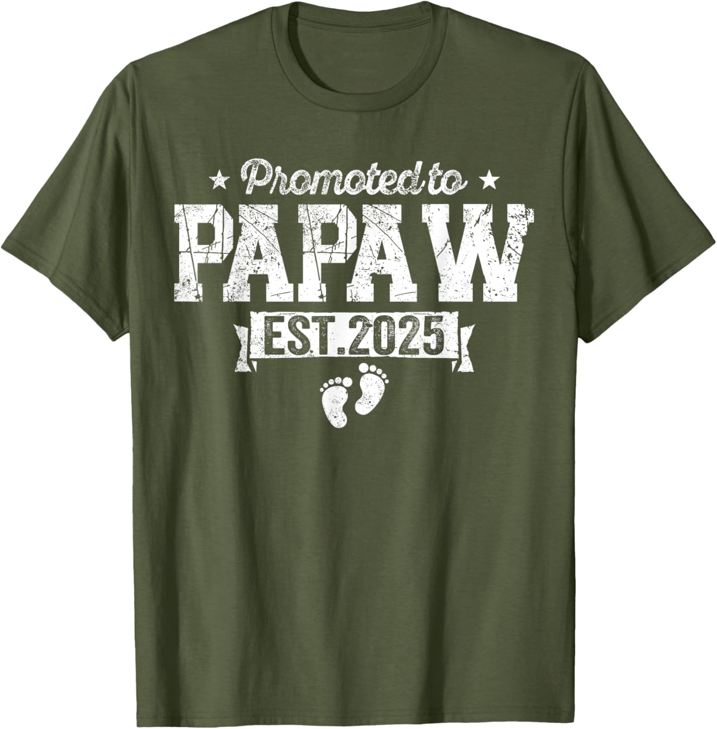 Retro Promoted To Papaw 2025 New Papaw First Father's Day T-Shirt, Small, Black