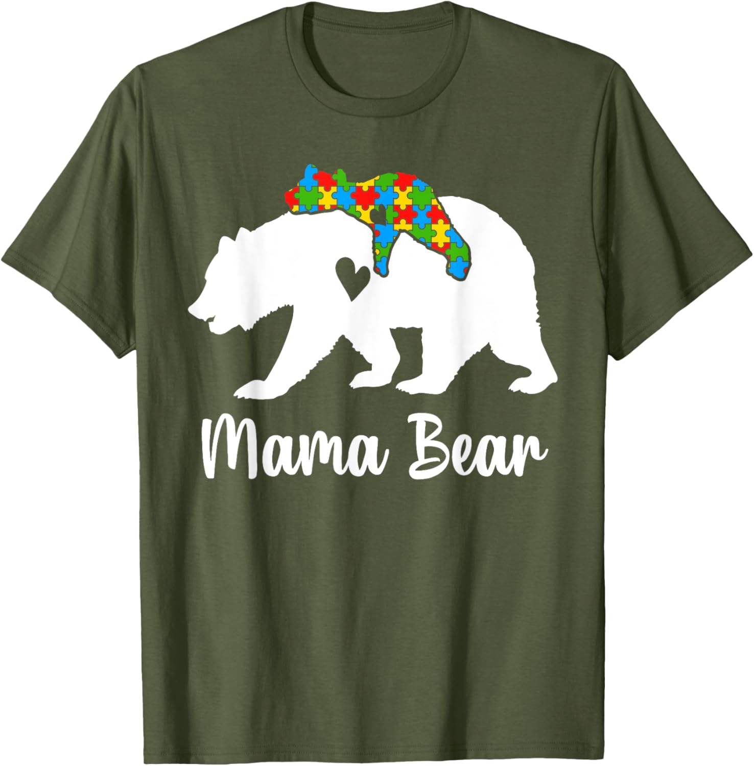 Mama Bear Love Support Autism Awareness Bear Family