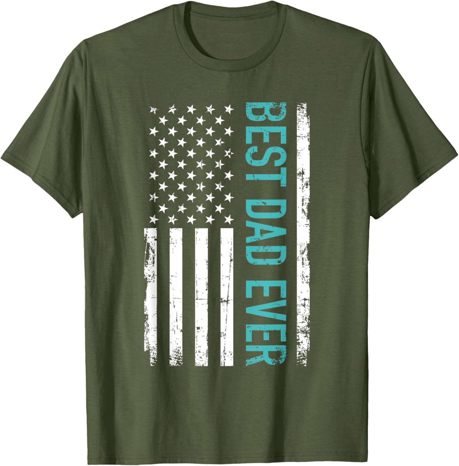 Father's day Best dad ever with US american flag Short Sleeve