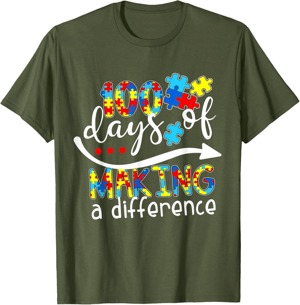 Autism 100 Days 100th day of school teacher autism awareness