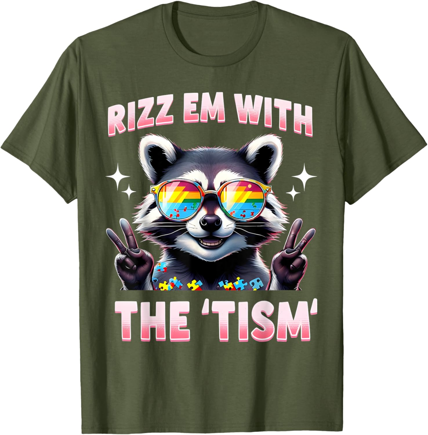 Autism Funny Rizz Em With The Tism Meme Autistic Racoon