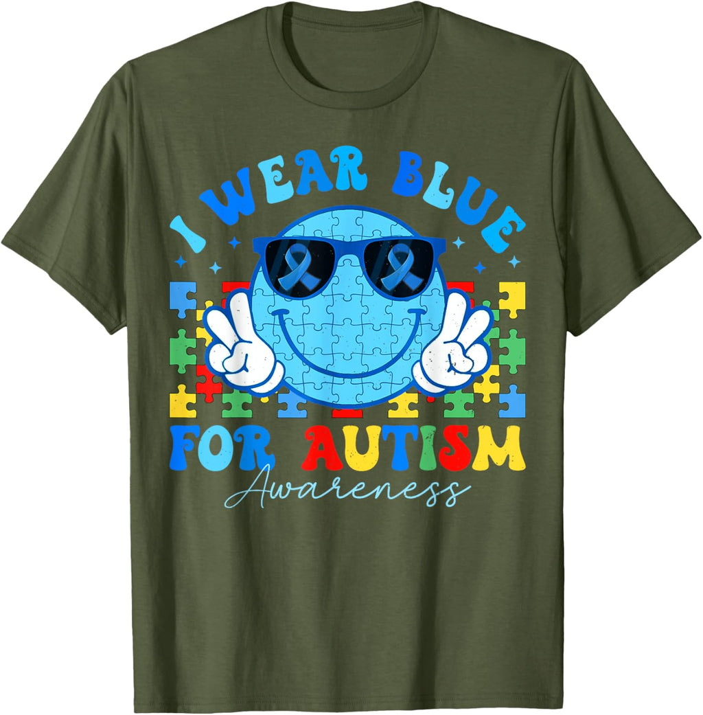 I Wear Blue For Autism Awareness Month Teacher Kids Boys