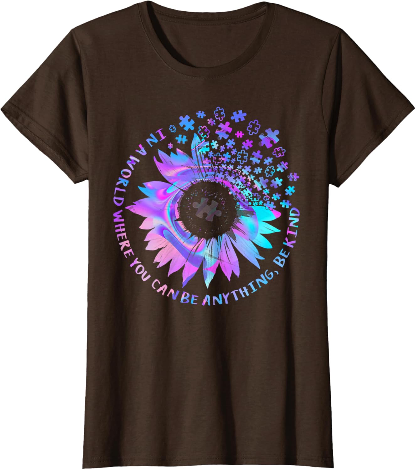 Be Kind Autism Awareness Kindness Sunflower Tie Dye Puzzle