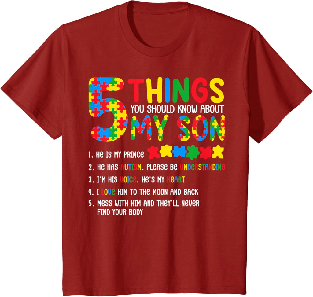 Autism Awareness Shirt 5 Things You Should Know About My Son