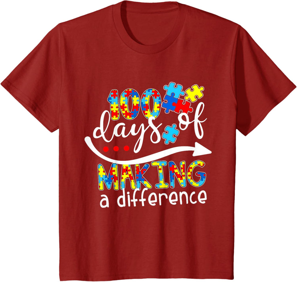 Autism 100 Days 100th day of school teacher autism awareness