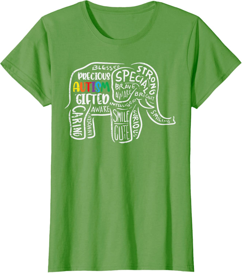 Autism Awareness Elephant Acceptance Autistic Men Women Kids