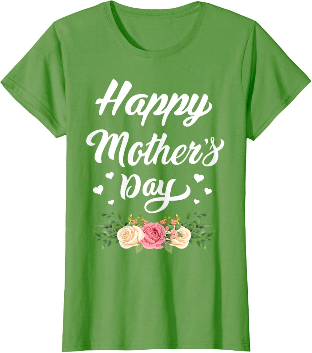 Happy Mother's Day 2024 Tshirt for Women Mom Grandma Mother Shirt