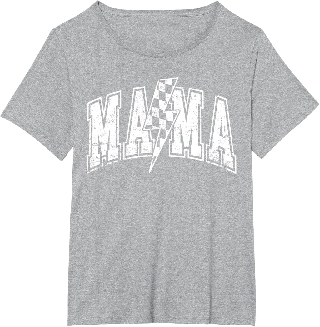 Mama Lightning Bolt Checkered Varsity Mom Women Mother's Day Mother Shirt