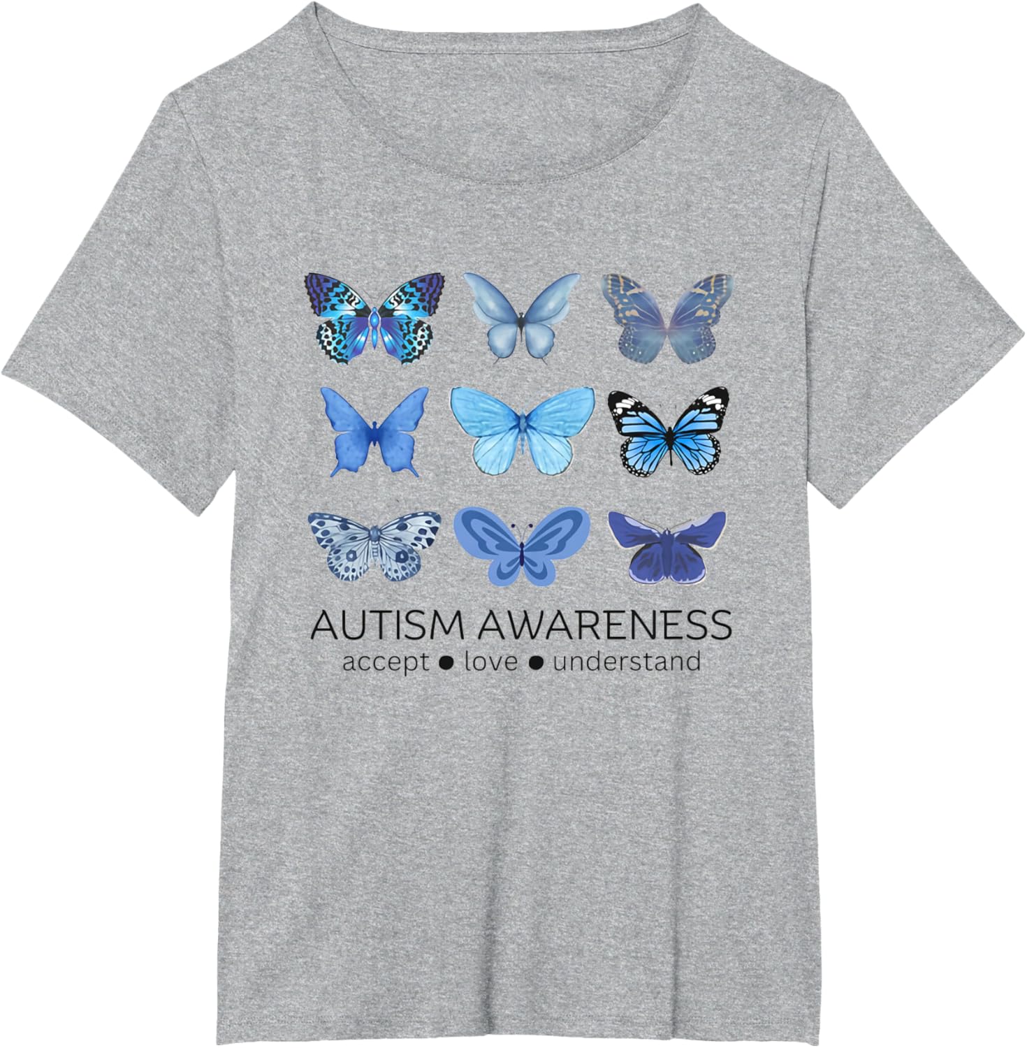 Women In April We Wear Blue Butterfly Autism Mental Health