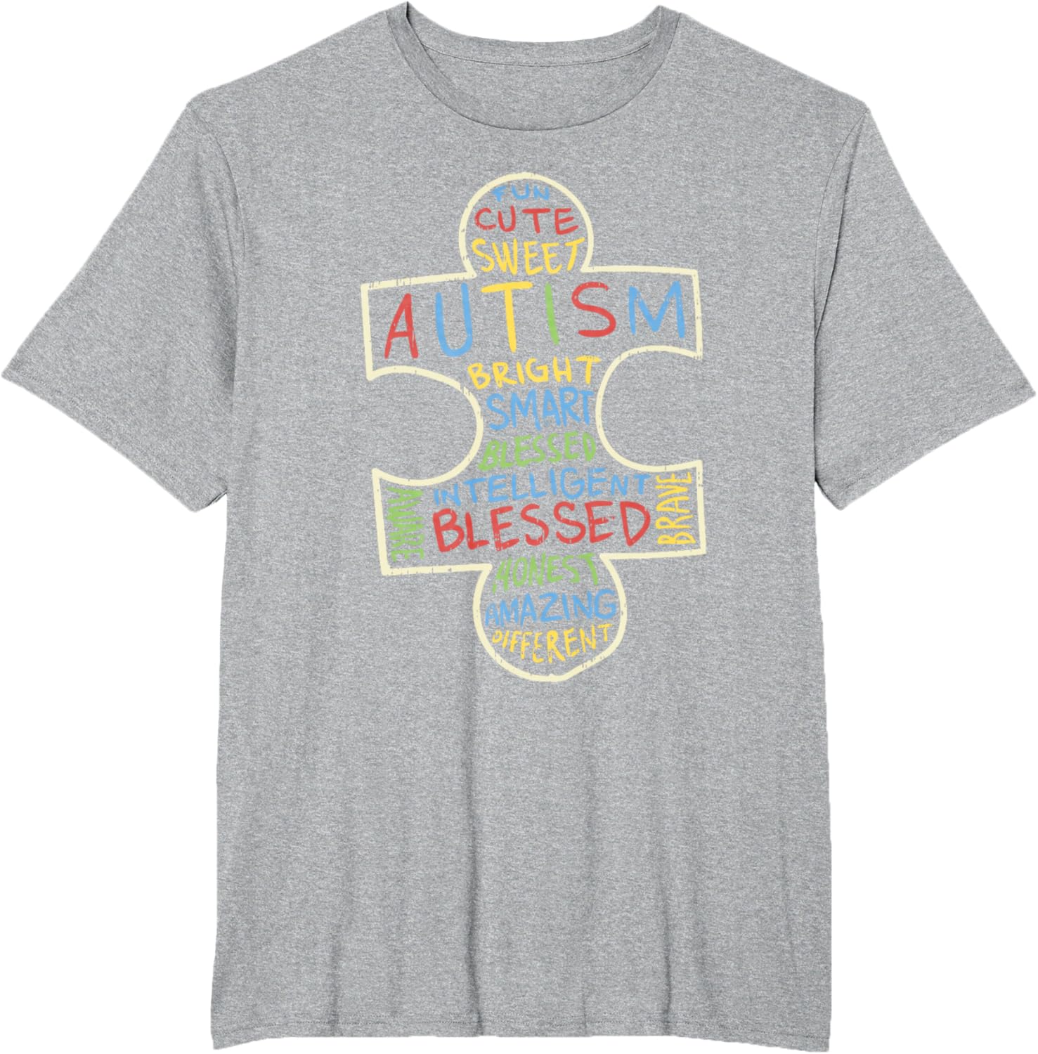 Autism Awareness Shirt Puzzle Piece Words Autistic Gift