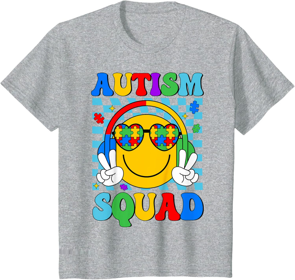 Autism Awareness Autism Squad Support Smile Face Women Men