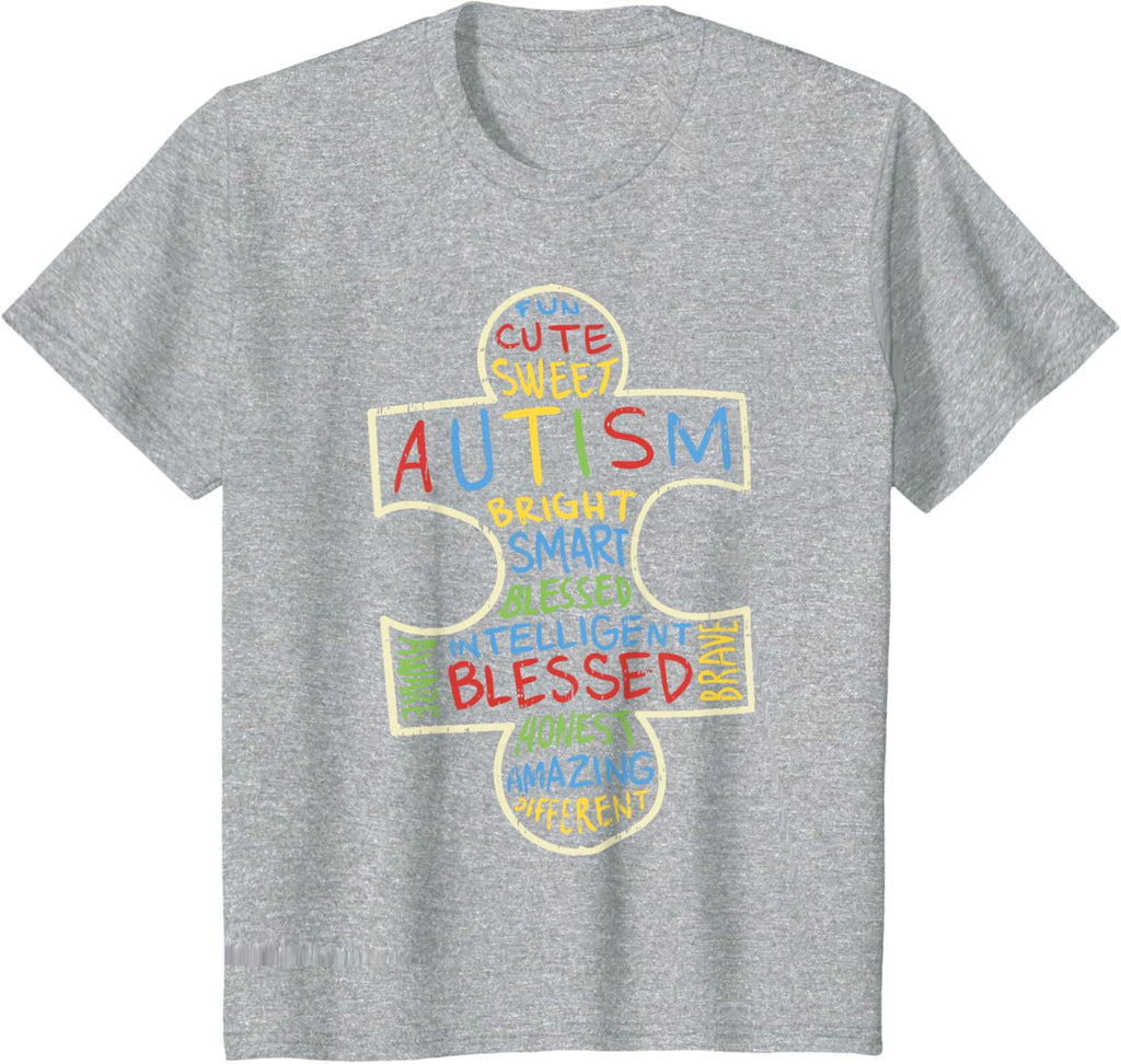 Autism Awareness Shirt Puzzle Piece Words Autistic Gift