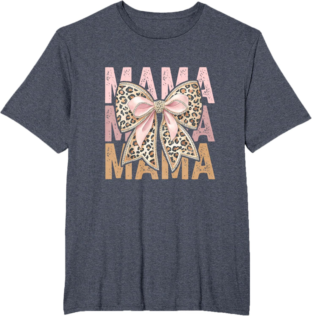 Retro Leopard Mama,Cute Mom Retro Coquette Bow Mother's Day